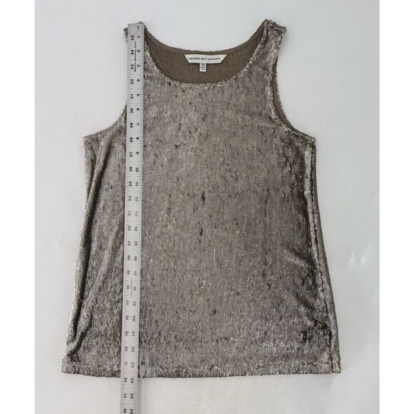 Cupcakes and Cashmere Women’s Sleeveless All Over Sequin Scoop Neck Top Sz XS - Picture 7 of 8